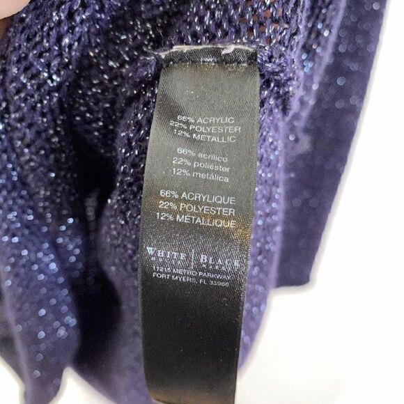 CLEARANCE - WHBM Navy Blue Shimmer Knit Twofer Sweater - Picture 6 of 7